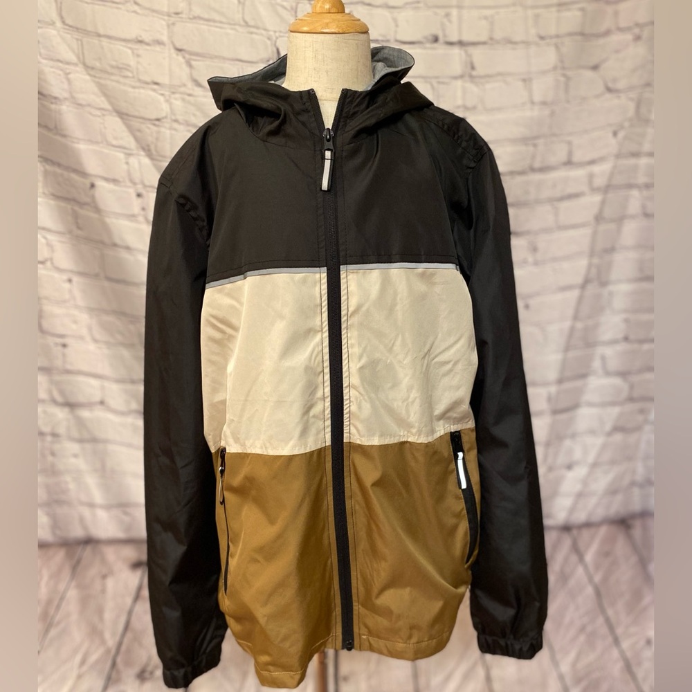 Boys L(14/16) - DISTORTION Jacket - black, cream, tan (NWT!)